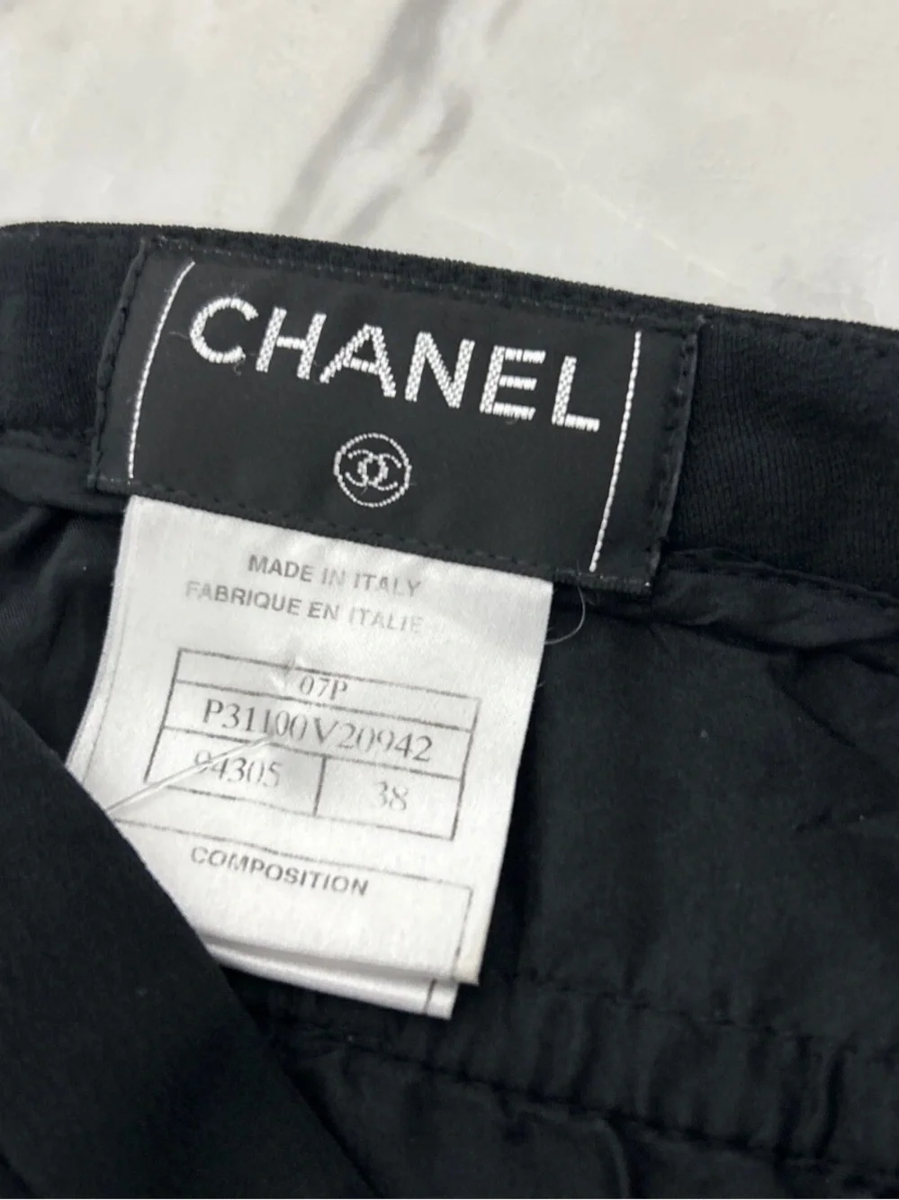 Chanel 100% Silk Black Straight Leg Pants Size IT 38